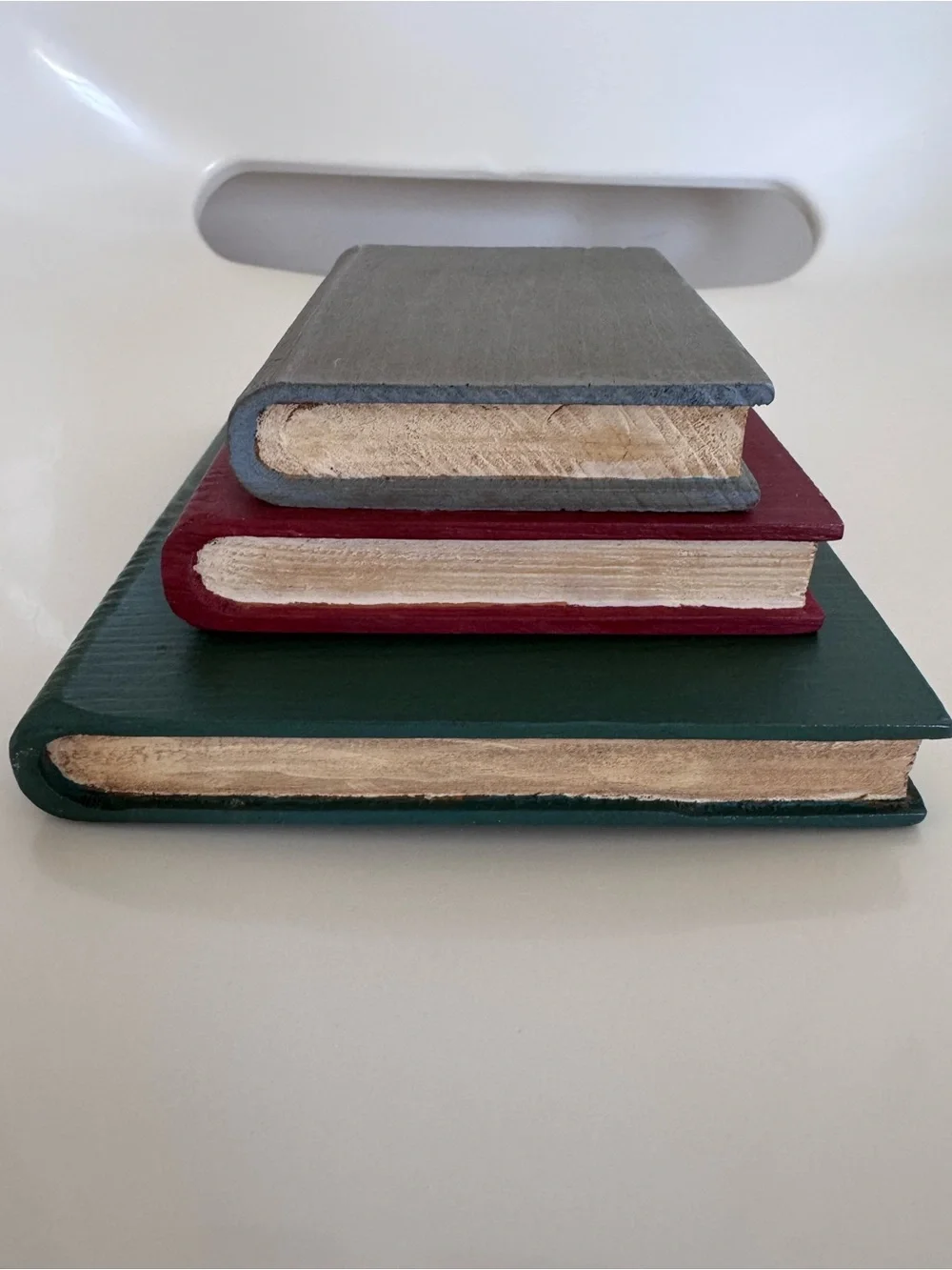 Set of 3 Small Wood Faux Books Dark Academia Cottagecore Library Shelf Decor